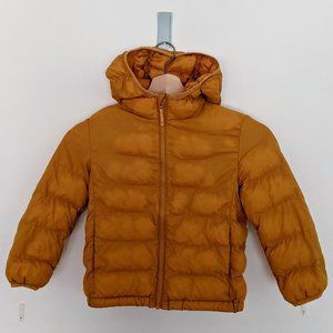 Uniqlo kids mustard yellow puffer jacket, 3-4y